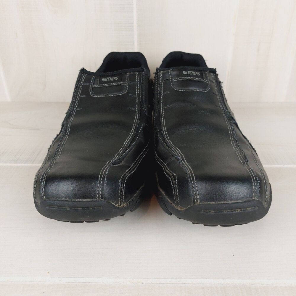 Skechers Men Size 11 Diameter-Nerves Black Leather Slip-On Driving Loafers 64274 - Picture 3 of 7